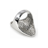 The WOO Close-Up Ring in silver, interior detail on a pure white background