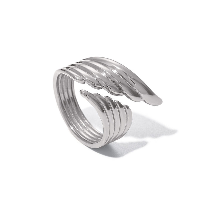 S. Robyn Wilson Winged Ring in gold and silver, front view