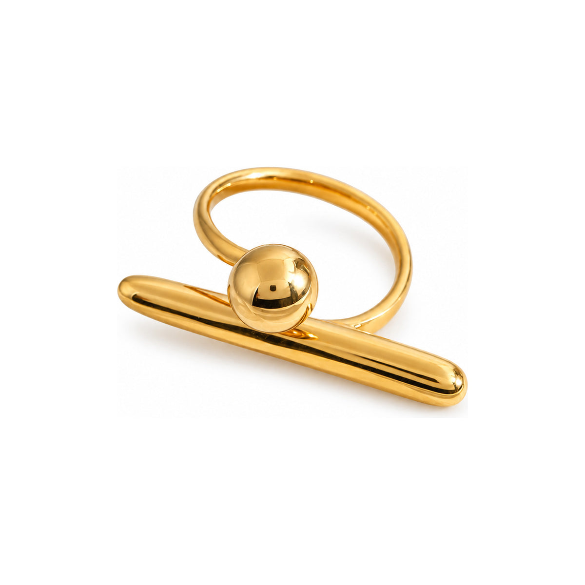 The WOO Freeze Frame Ring in gold on a pure white background