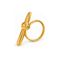 The WOO Freeze Frame Ring in gold, alternate angle on a pure white background