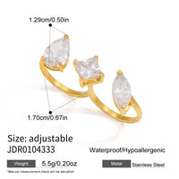 Nadia Bonner Plot Twist Ring in gold, three-stone detail