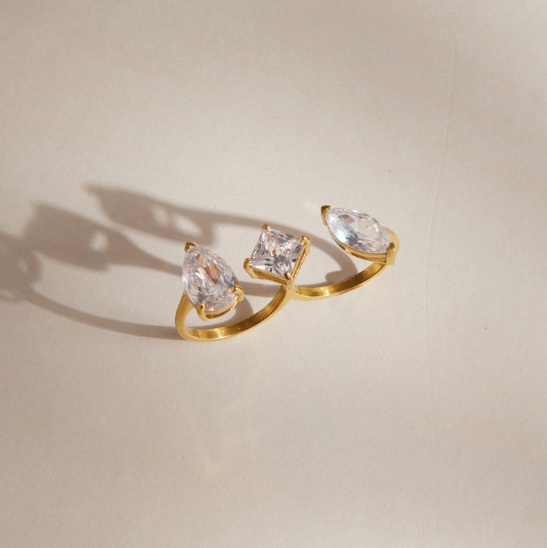 Nadia Bonner Plot Twist Ring in gold, side angle