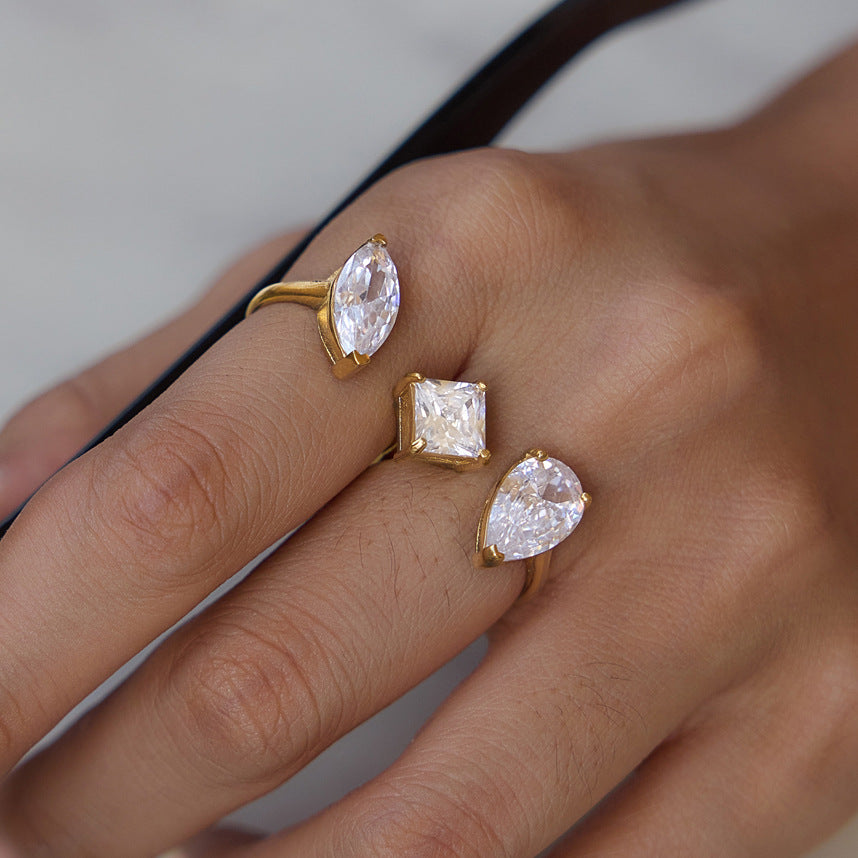 Nadia Bonner Plot Twist Ring in gold, open-band detail
