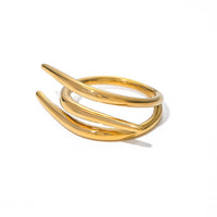 Allana Harkin Barbed Ring in gold and silver, front view