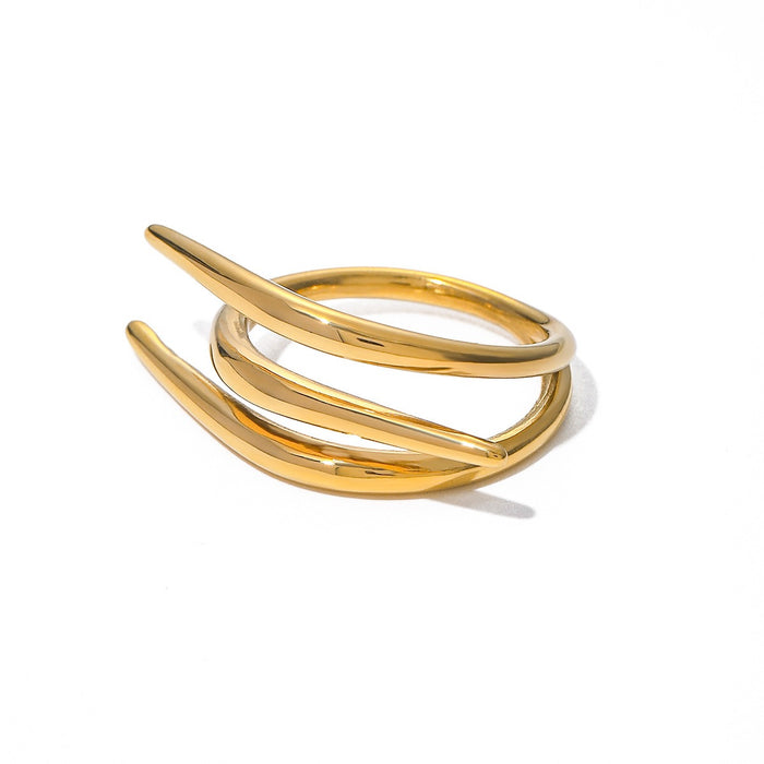 Allana Harkin Barbed Ring in gold and silver, front view