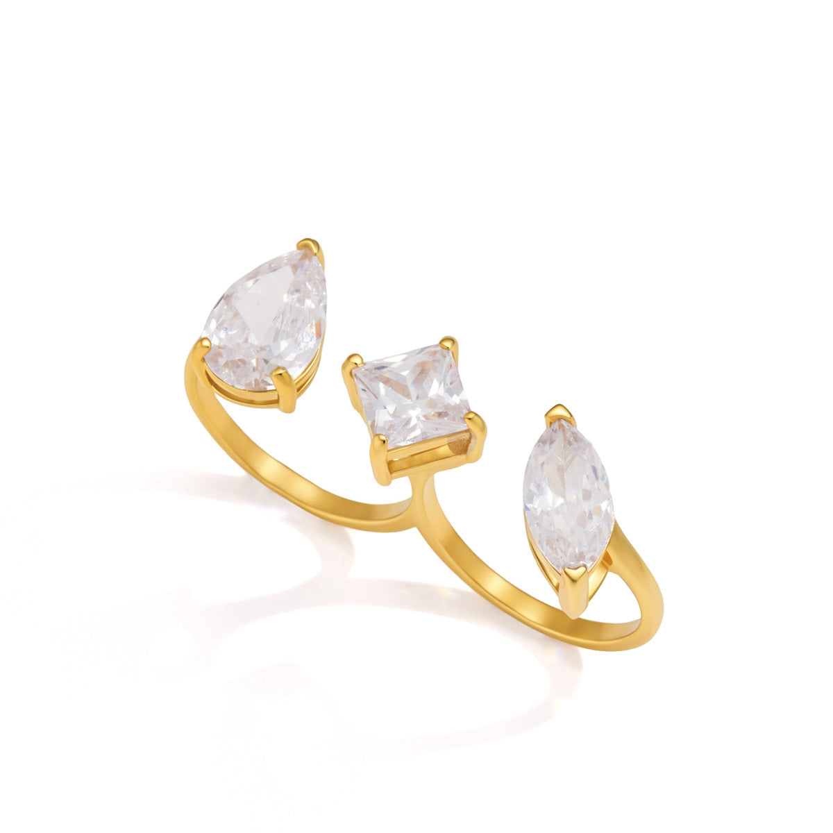 Nadia Bonner Plot Twist Ring in gold, alternate angle