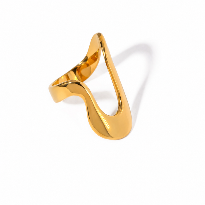 The WOO Aperture Ring, sculptural gold product view