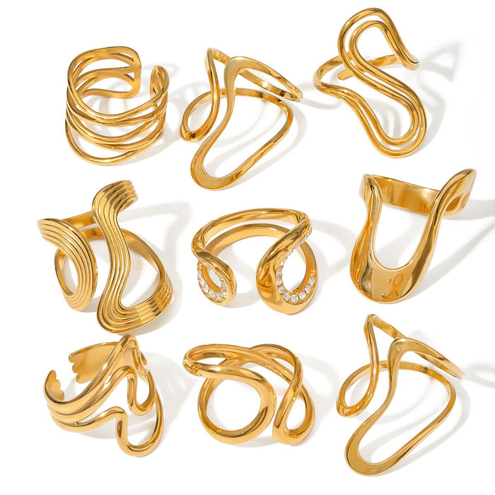 Goddess Collection gold rings, Lakshmi style