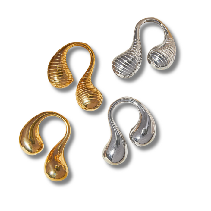 Kendrick Tran Sculptural Ring in gold and silver, multi-angle product collage