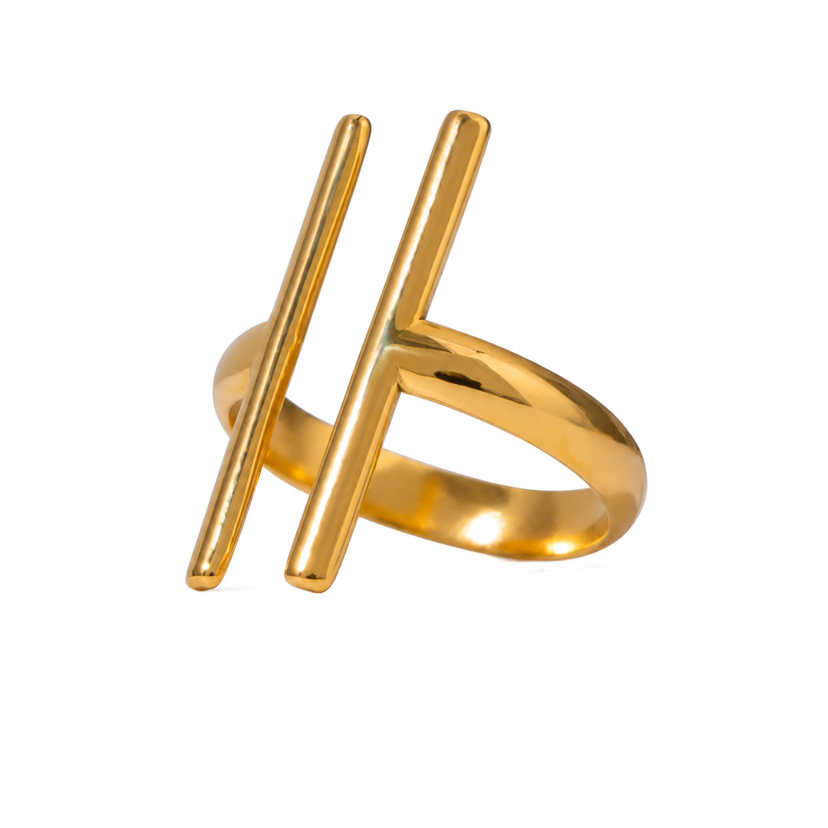 The WOO Gate Ring, sculptural gold product view