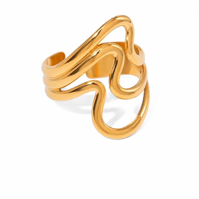 The WOO Crossfade Ring, sculptural gold product view