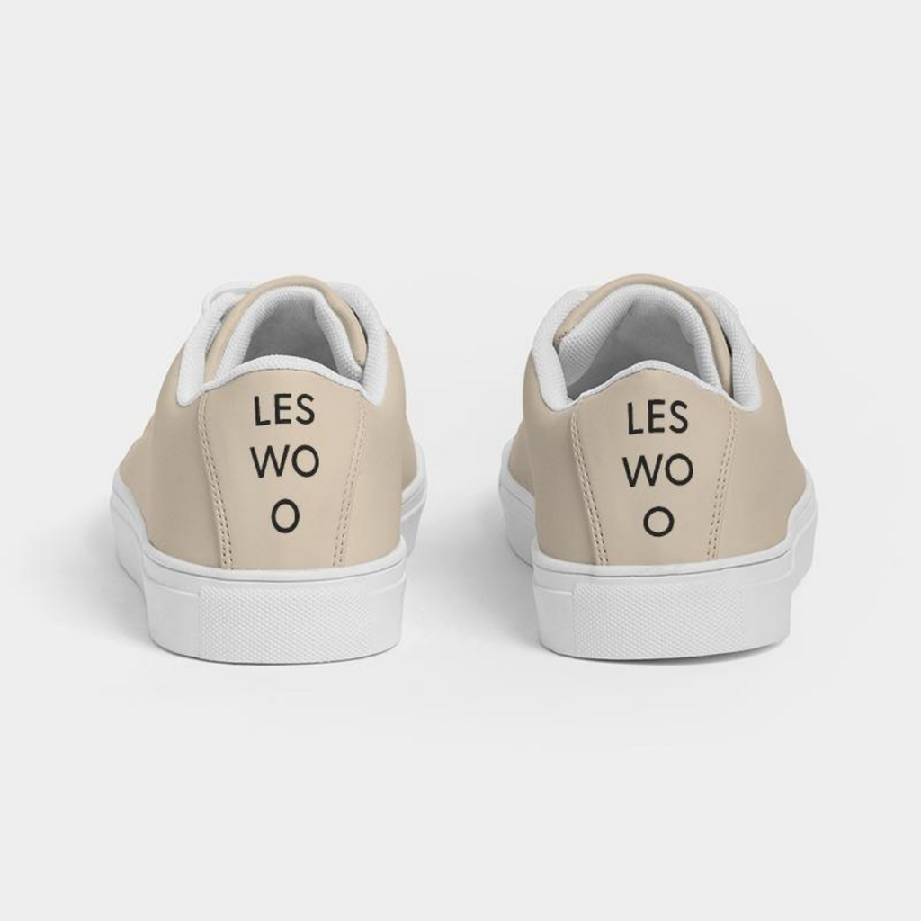 LES WOO 322 | VEGAN LEATHER SNEAKER | SAND STONE - les woo 