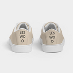 LES WOO 322 | VEGAN LEATHER SNEAKER | SAND STONE - les woo 