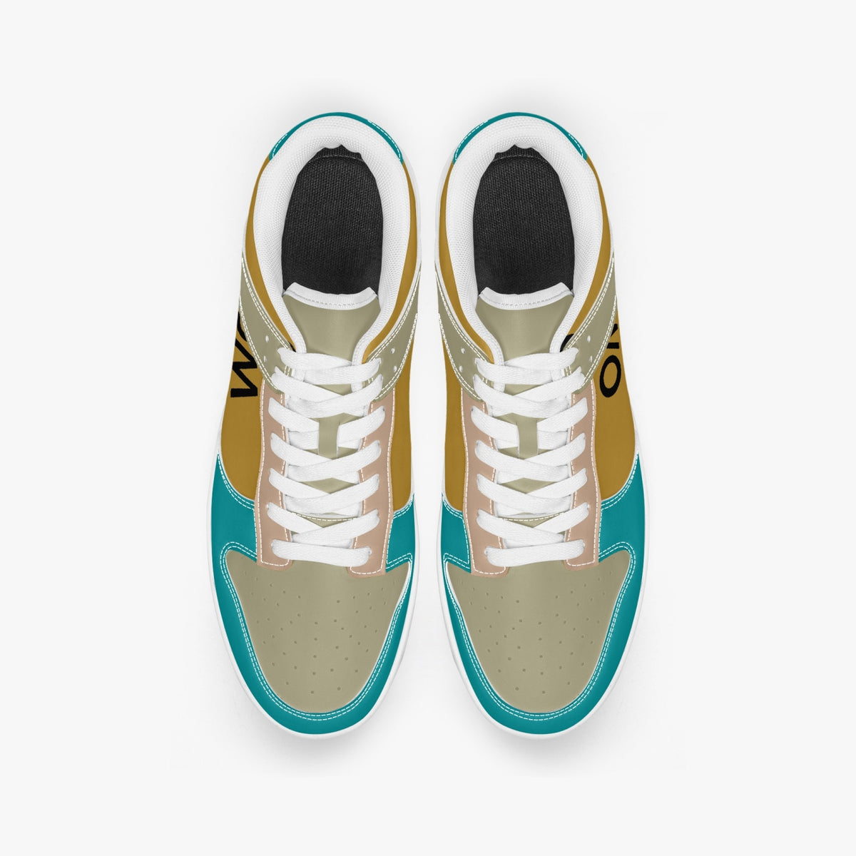 Pair of Daniel multicolour leather low-top sneakers with white laces viewed from above