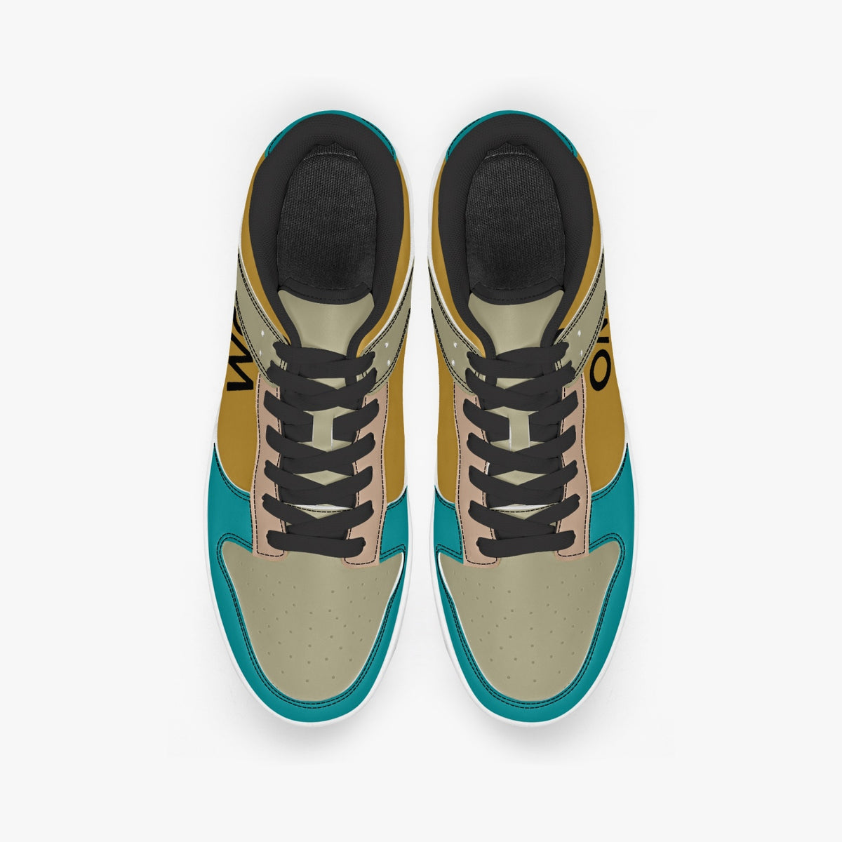 Pair of Daniel multicolour leather low-top sneakers viewed from above