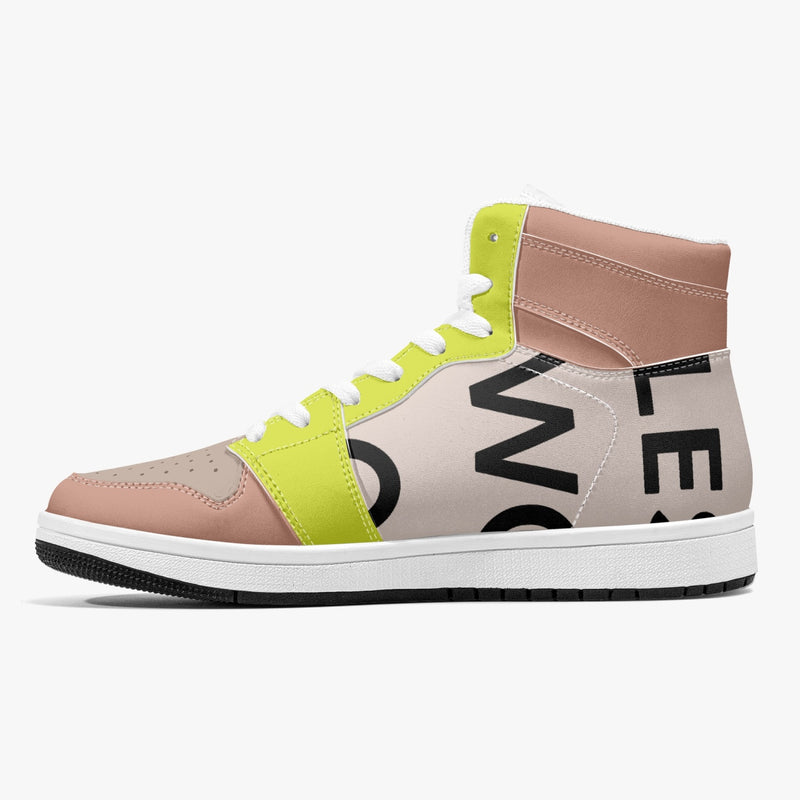 222 WOO Girl | High-Top | Leather Sneakers - les woo 