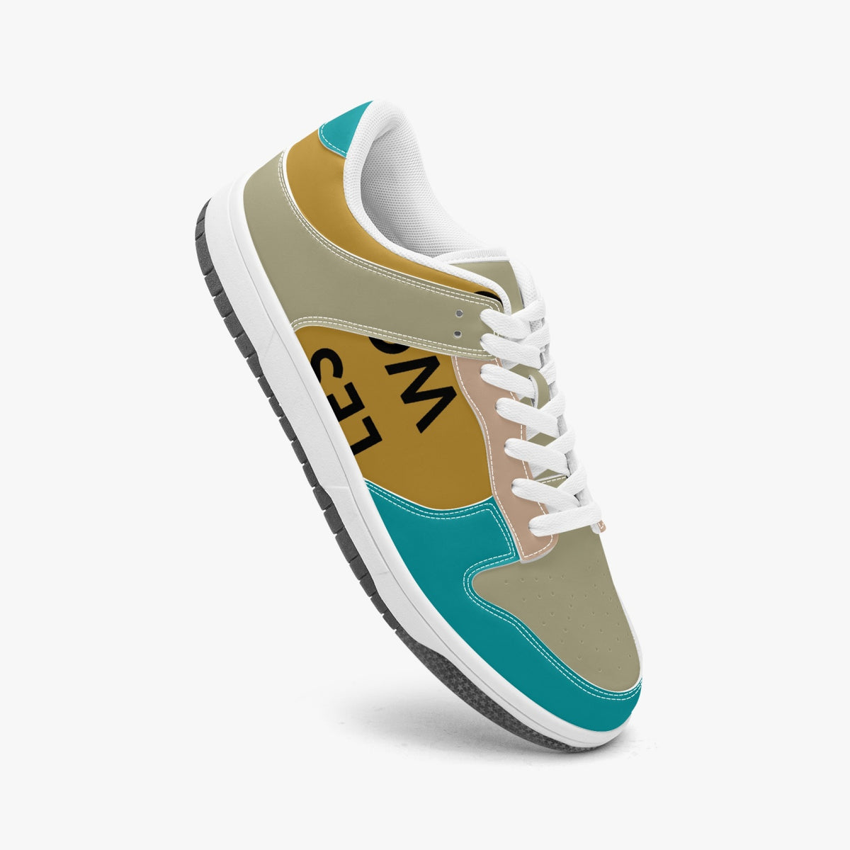 Daniel multicolour leather low-top sneaker in angled three-quarter view
