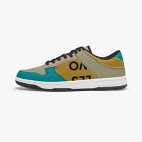 Daniel multicolour leather low-top sneaker with black laces in side profile